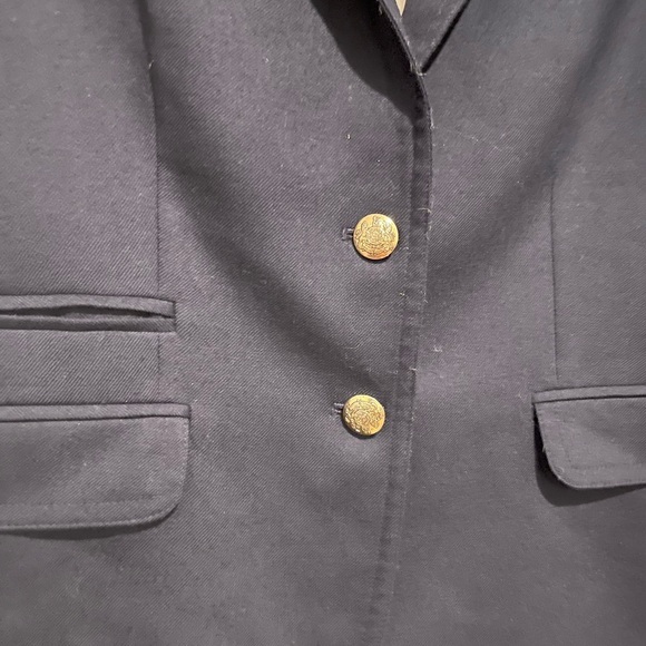 J Crew Womens Classic Wool Schoolboy Blazer Navy Blue Gold Buttons Size 10T - Picture 4 of 5